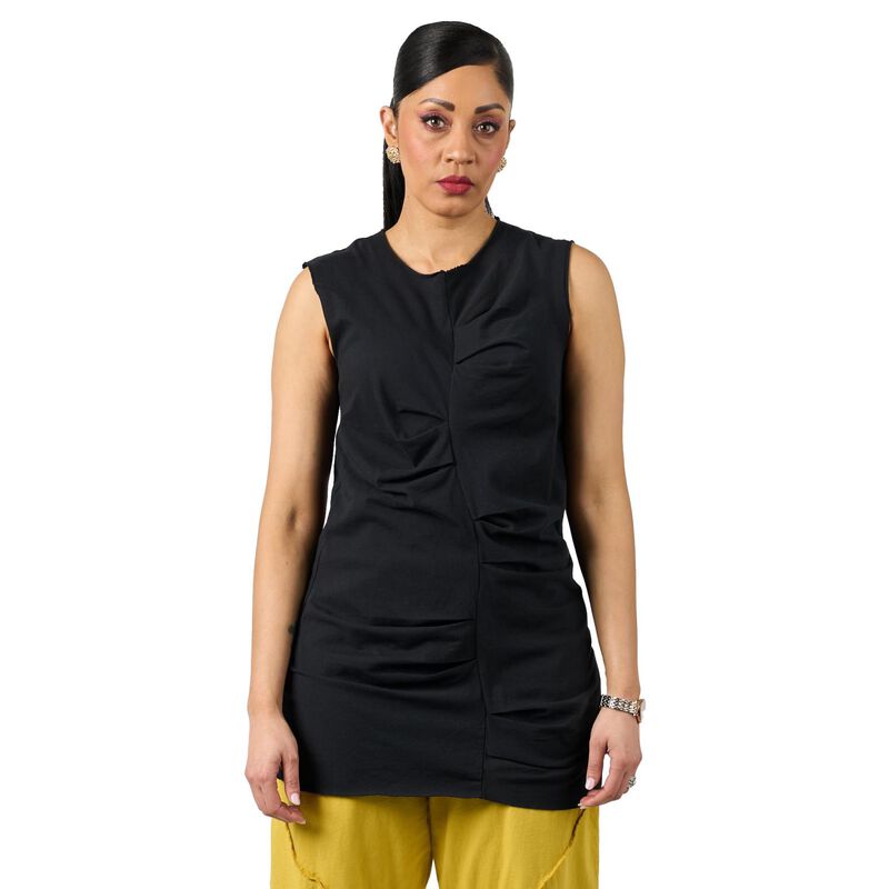 La Vaca Loca Sleeveless Gather Front Tank Top image number 3